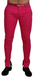 Dolce & Gabbana Pink Zip Buckle Waist Pants Trousers