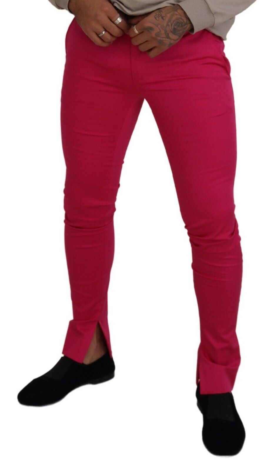 Dolce & Gabbana Pink Zip Buckle Waist Pants Trousers