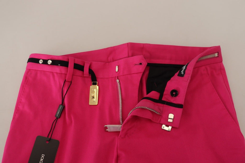 Dolce & Gabbana Pink Zip Buckle Waist Pants Trousers