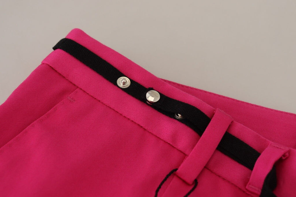 Dolce & Gabbana Pink Zip Buckle Waist Pants Trousers