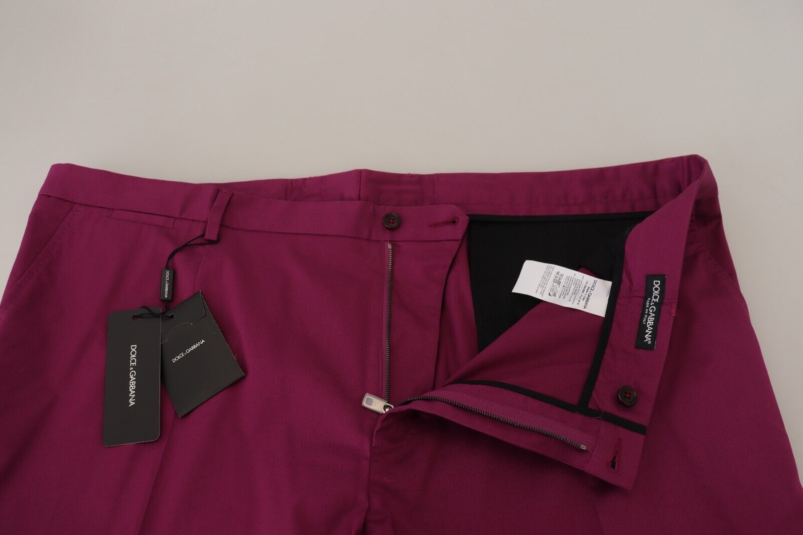 Dolce & Gabbana Magentafarbene DG Logo-Taschenhosen aus Baumwolle