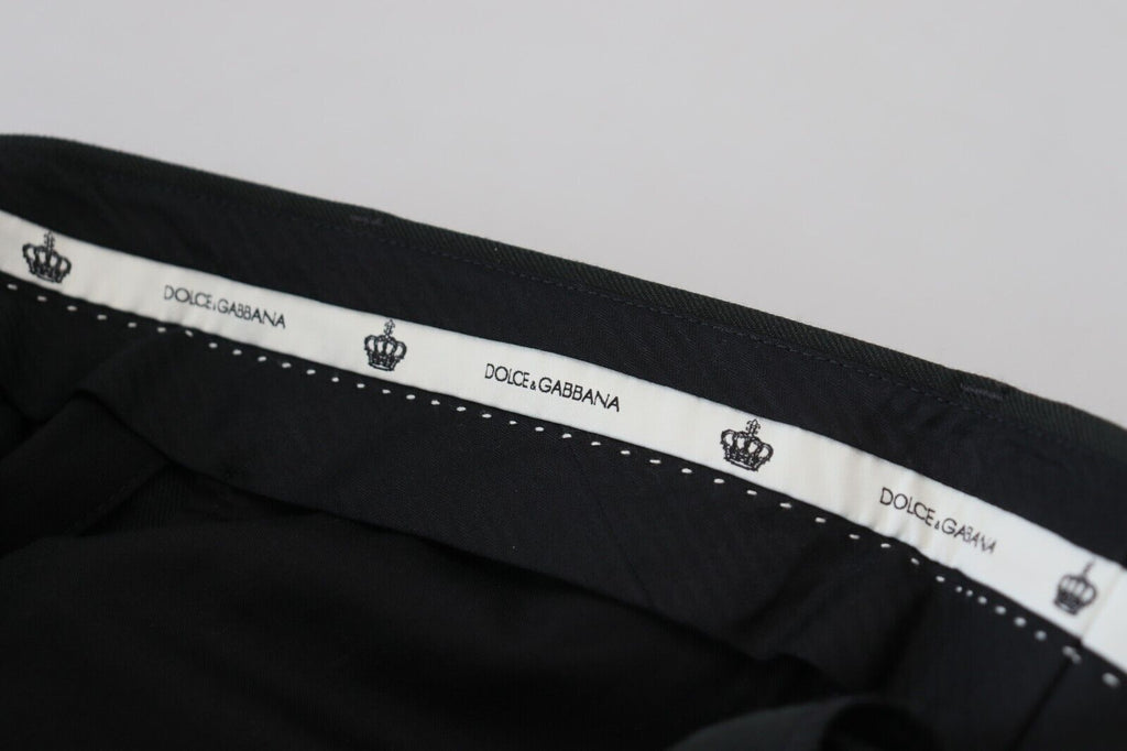 Dolce & Gabbana Schwarz gestreifte Männerhosen Baumwollhosen