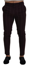 Dolce & Gabbana Brown Striped Men's Cotton Trousers