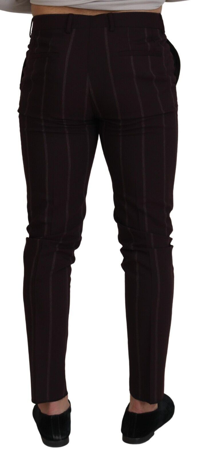 Dolce & Gabbana Brown Striped Men's Cotton Trousers
