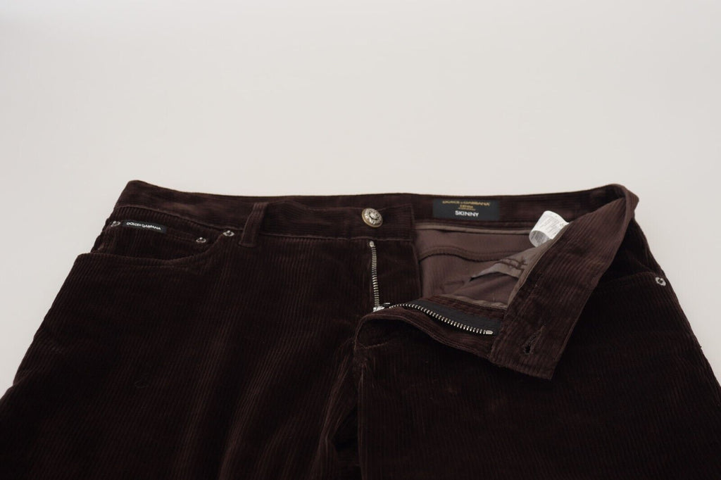 Dolce & Gabbana Brauner Kord Herren Freizeithosen