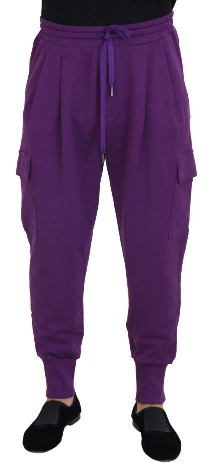 Dolce & Gabbana Purple Cotton Cargo Sweatpants