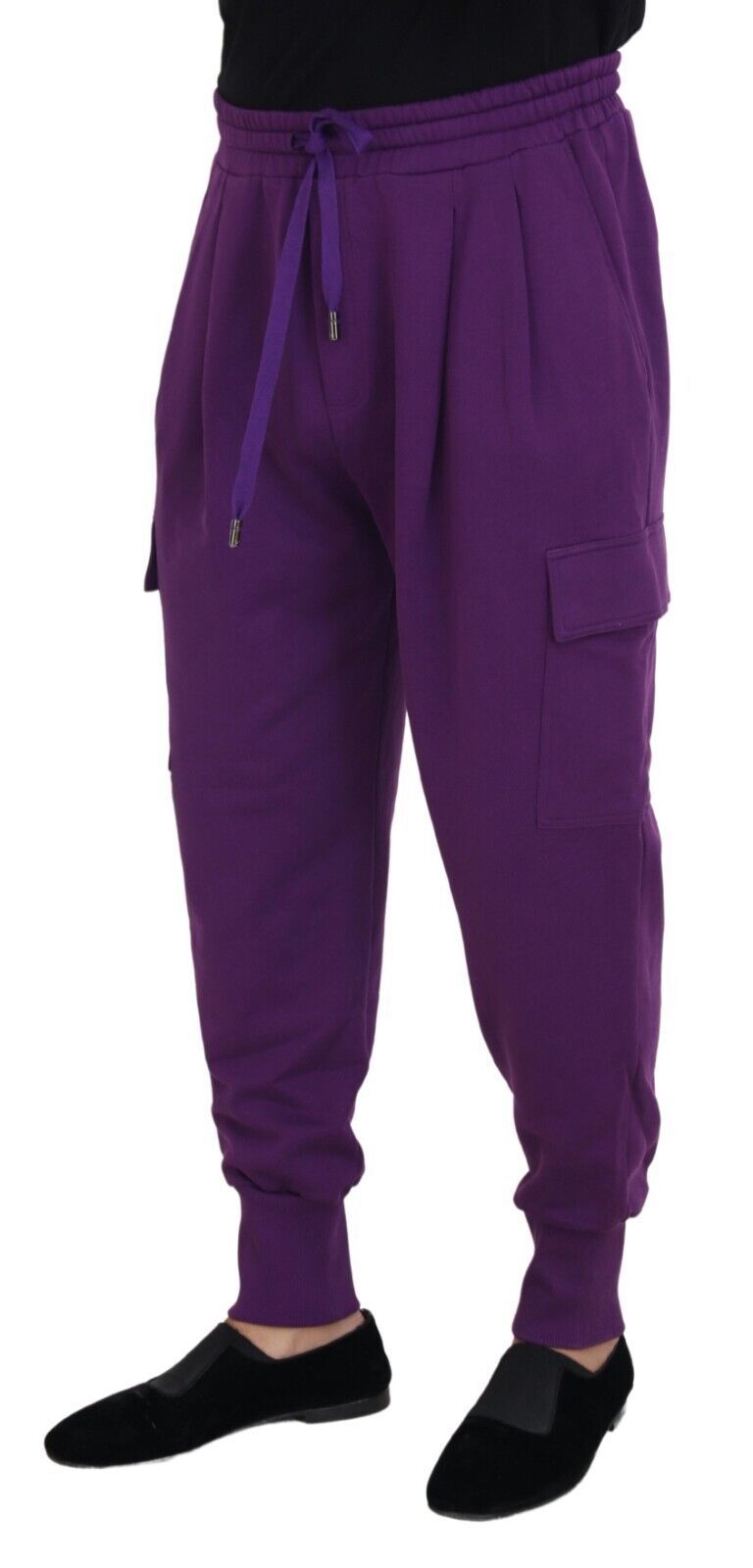 Dolce & Gabbana Purple Cotton Cargo Sweatpants