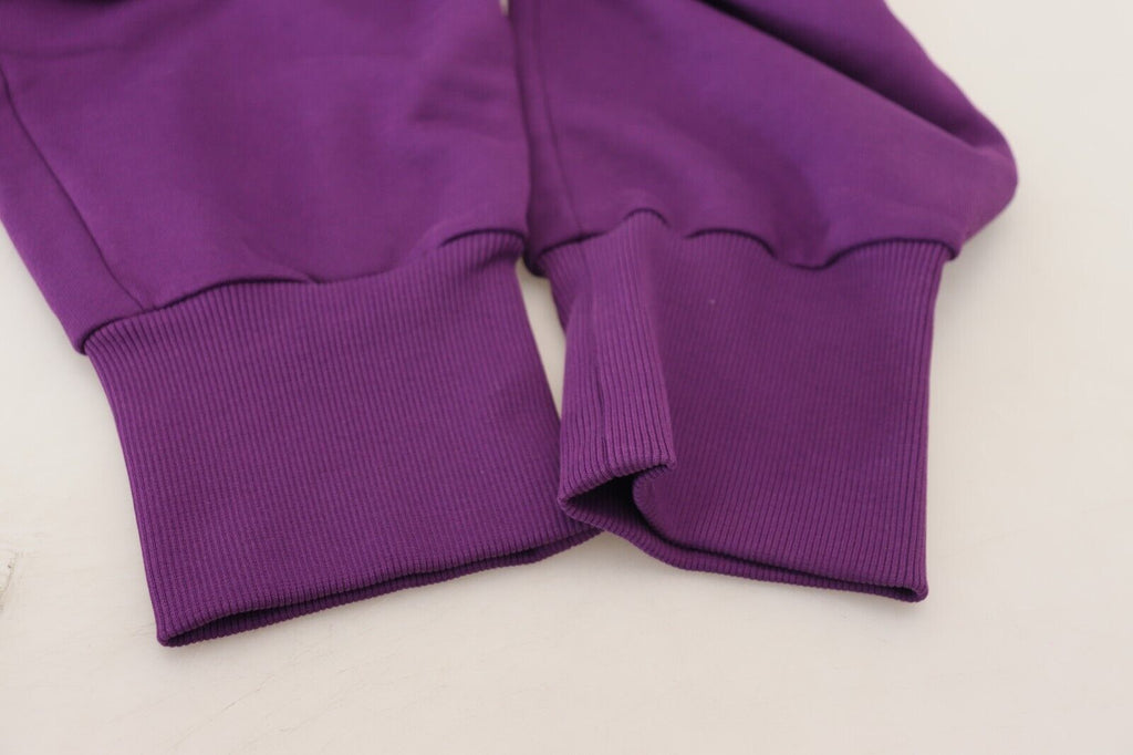 Dolce & Gabbana Purple Cotton Cargo Sweatpants