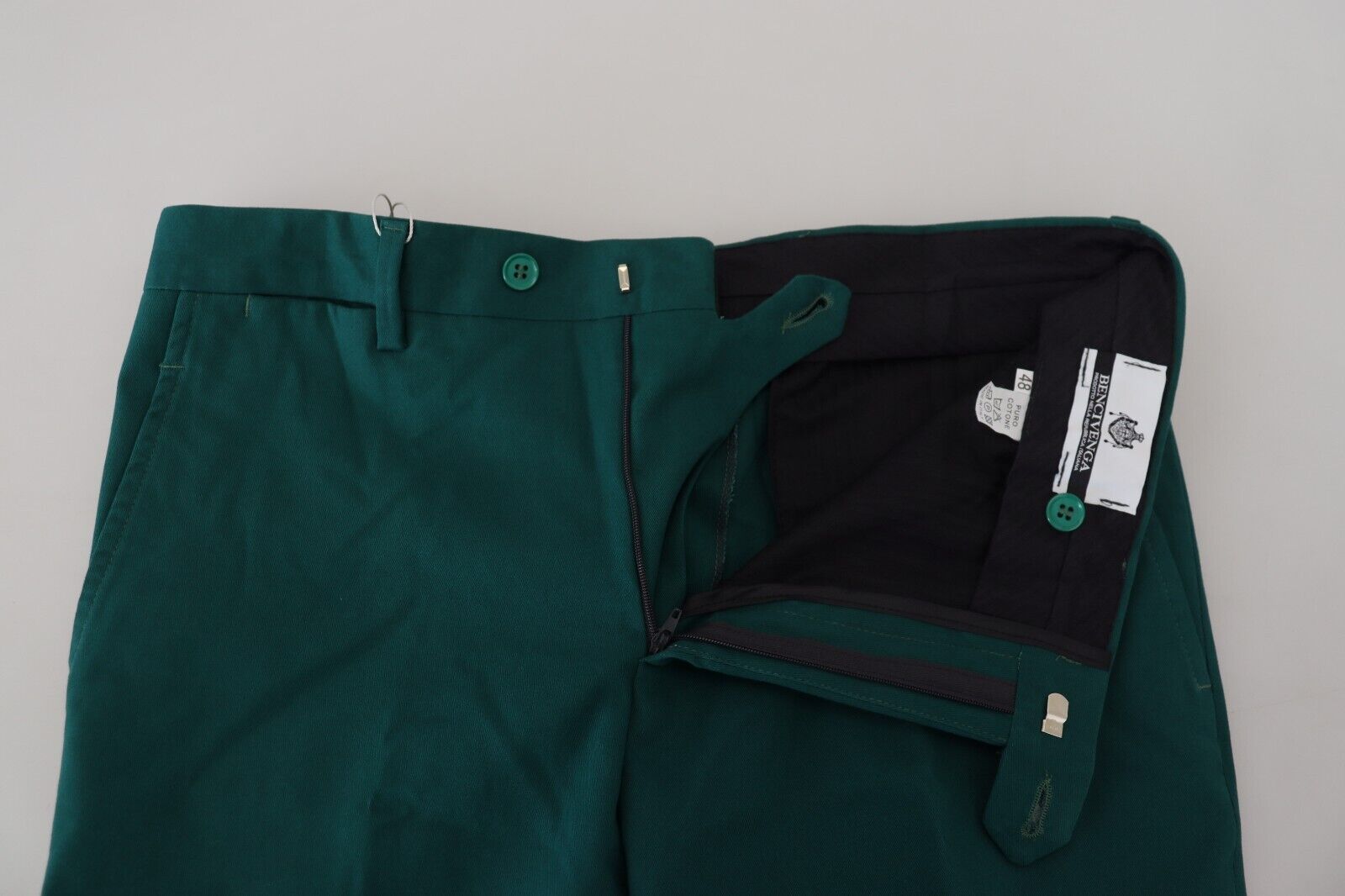 BENCIVENGA Grün Gerade Passform Männer Formelle Hosen Hosen
