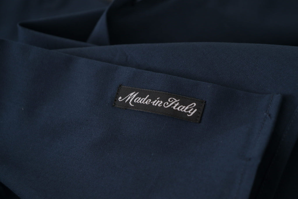 Roberto Cavalli Navy Blue Cotton Formal Shirt