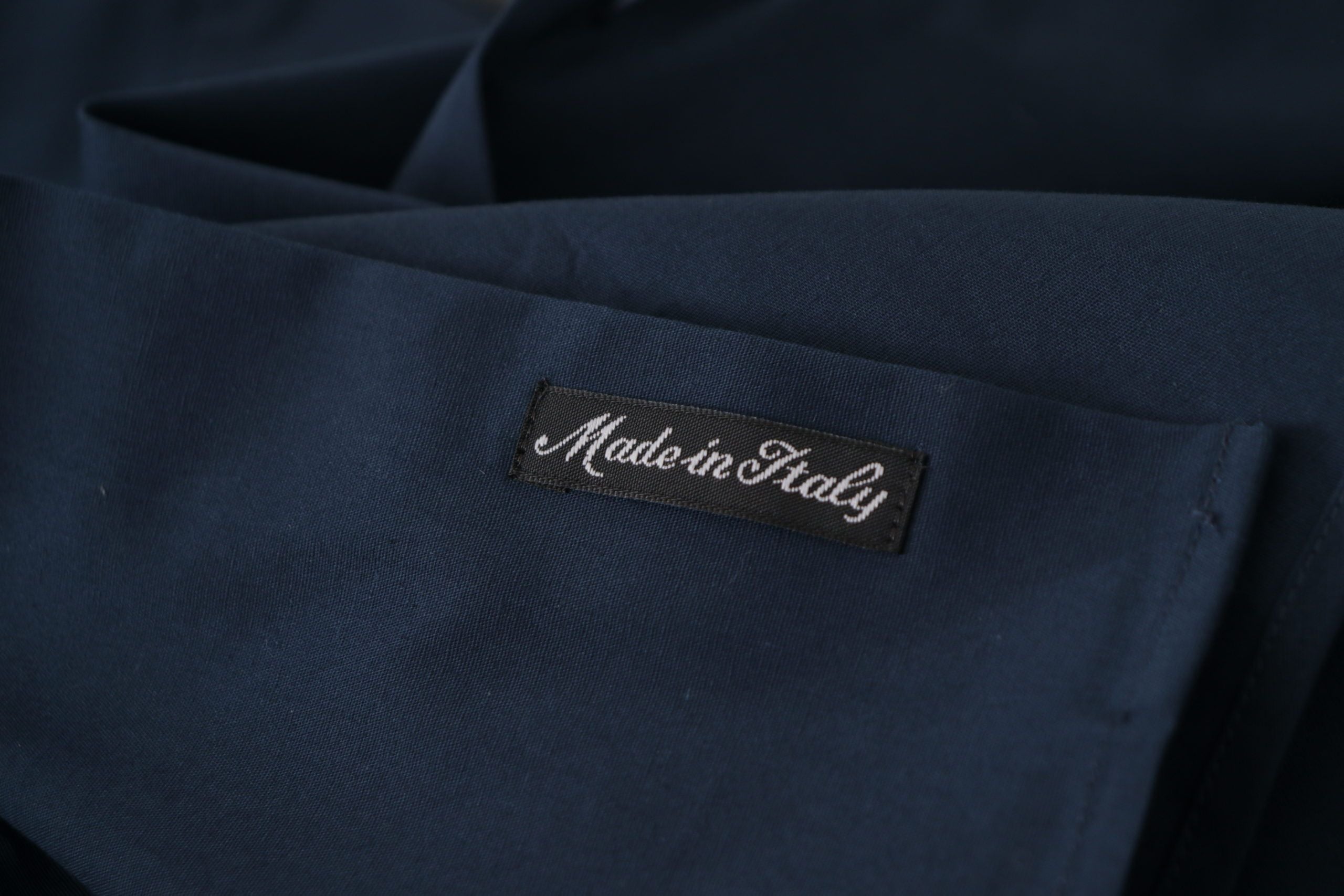Roberto Cavalli Navy Blue Cotton Formal Shirt