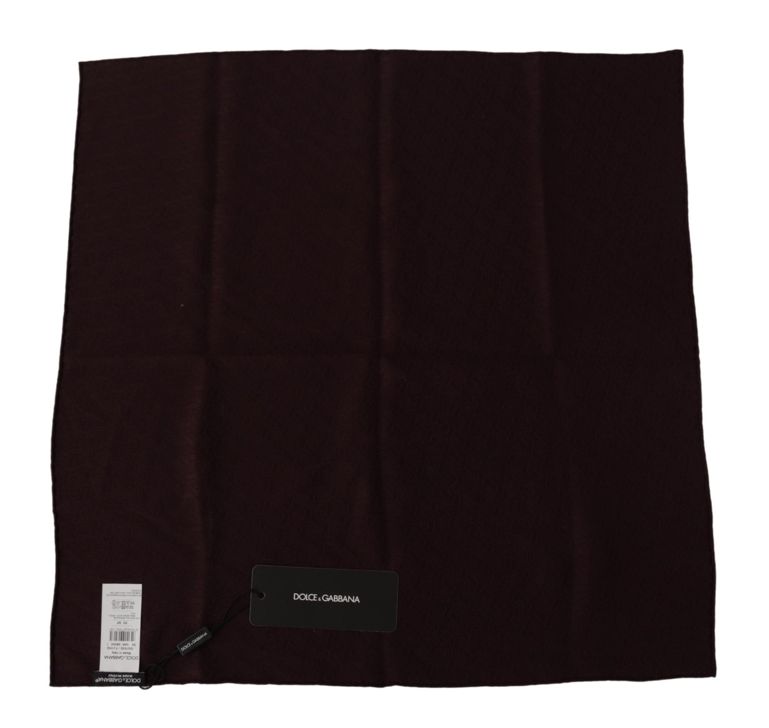 Dolce & Gabbana Brown Silk Blend Square Pocket Square Scarf