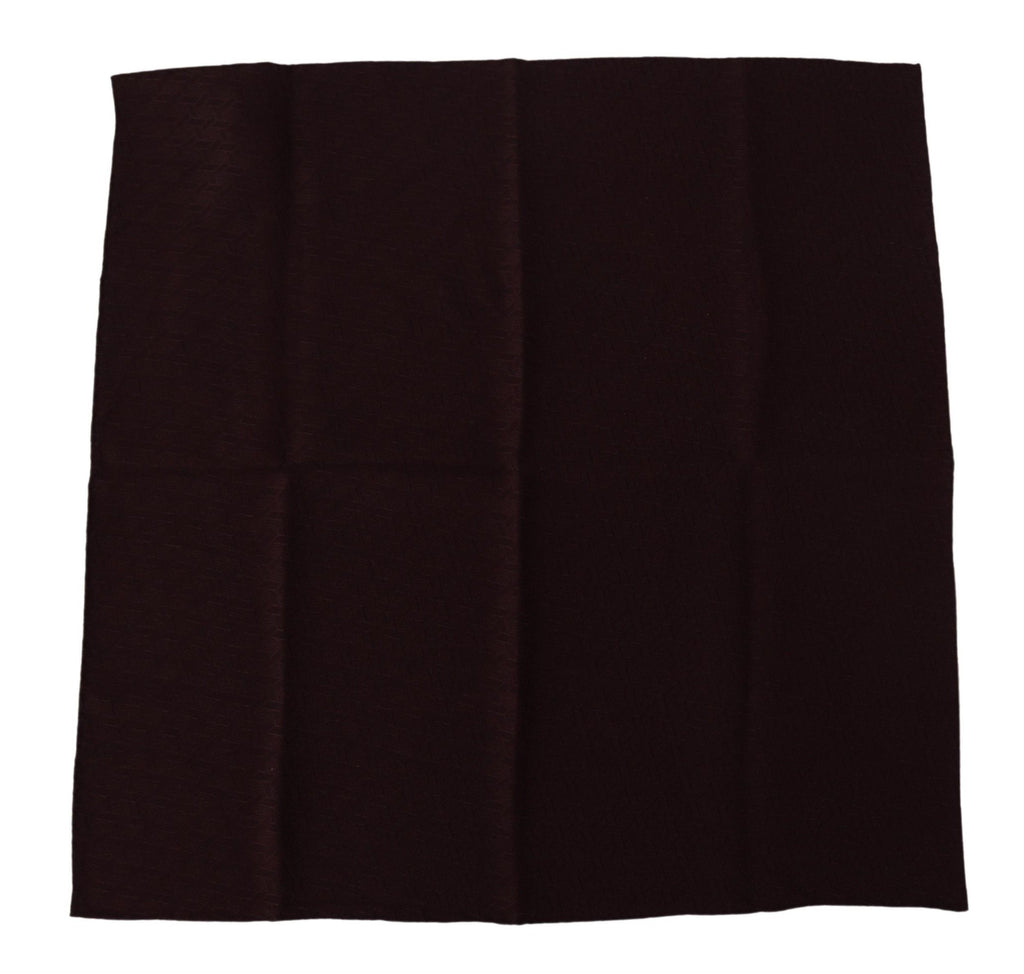 Dolce & Gabbana Brown Silk Blend Square Pocket Square Scarf