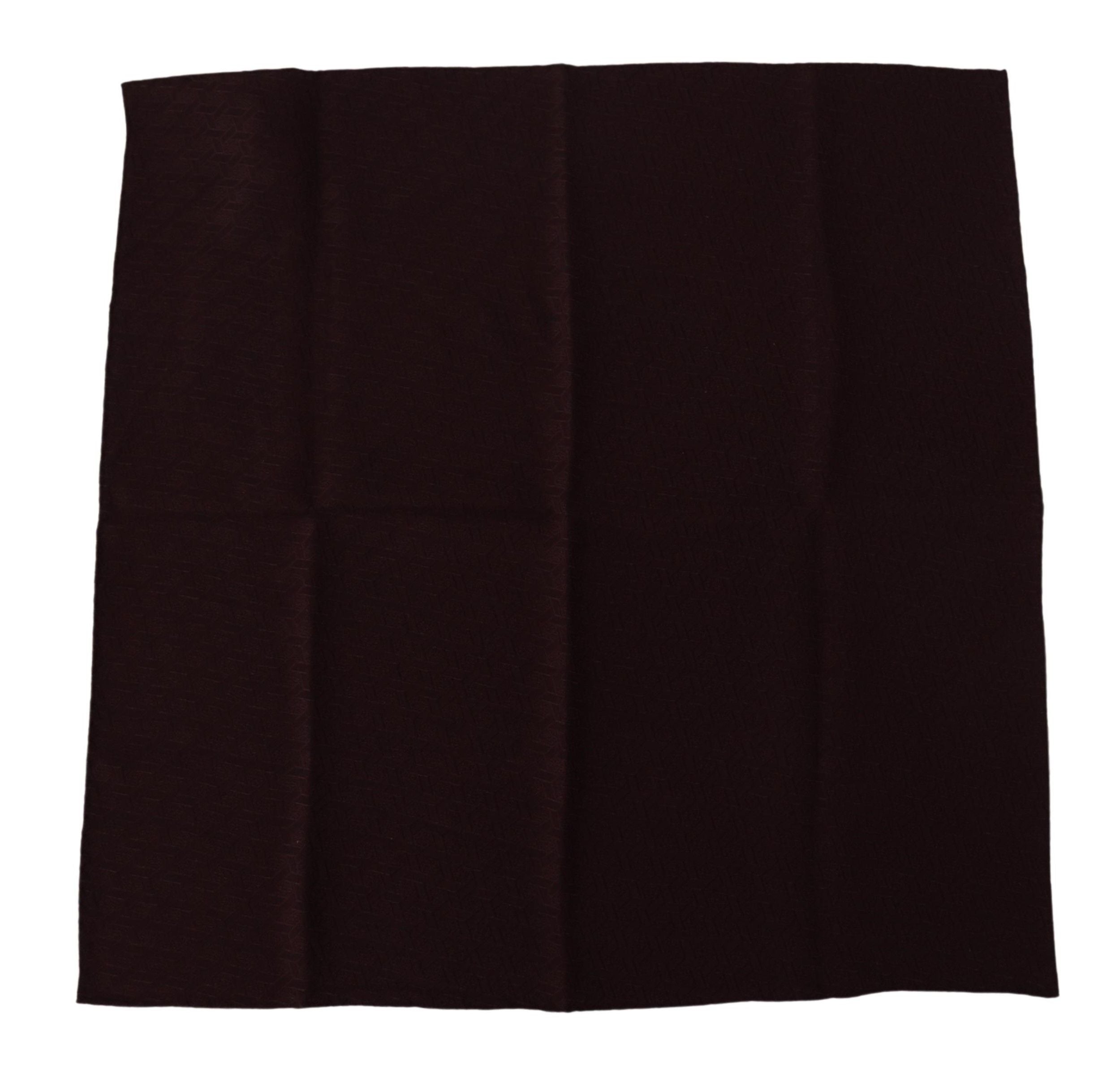 Dolce & Gabbana Brown Silk Blend Square Pocket Square Scarf