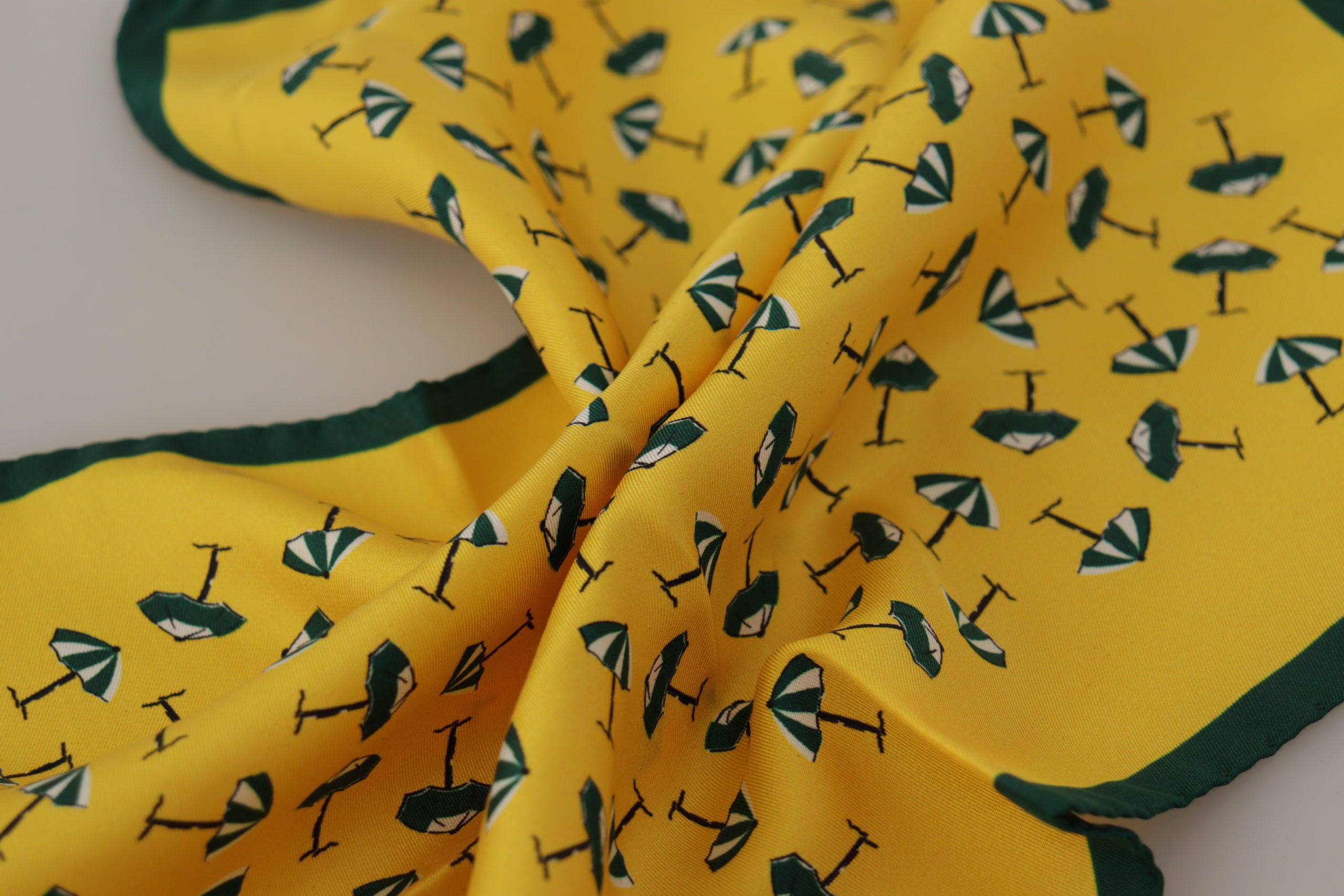 Dolce & Gabbana Yellow Printed DG Logo Square Men's Handkerchief Neck Scarf