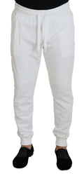 Dolce & Gabbana Weiße Sport Logo Baumwoll-Sweatpants Hosen Hosen