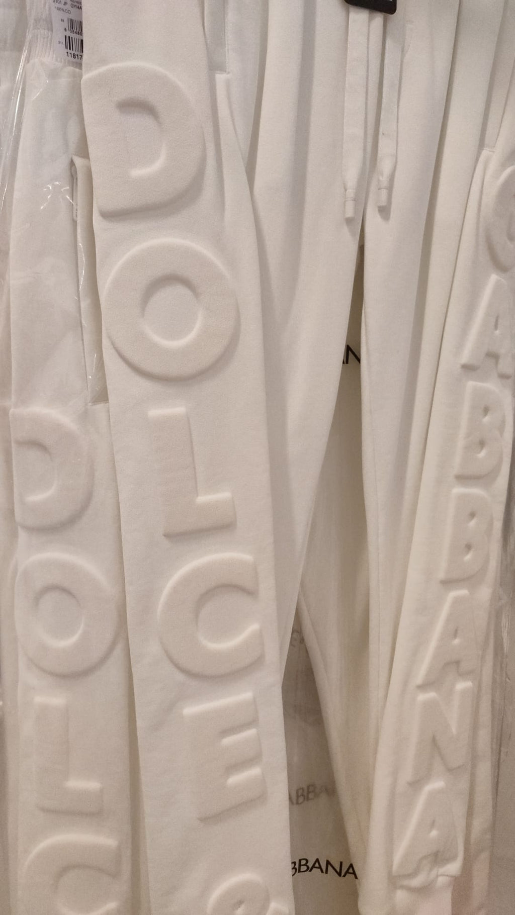 Dolce & Gabbana Weiße Sport Logo Baumwoll-Sweatpants Hosen Hosen