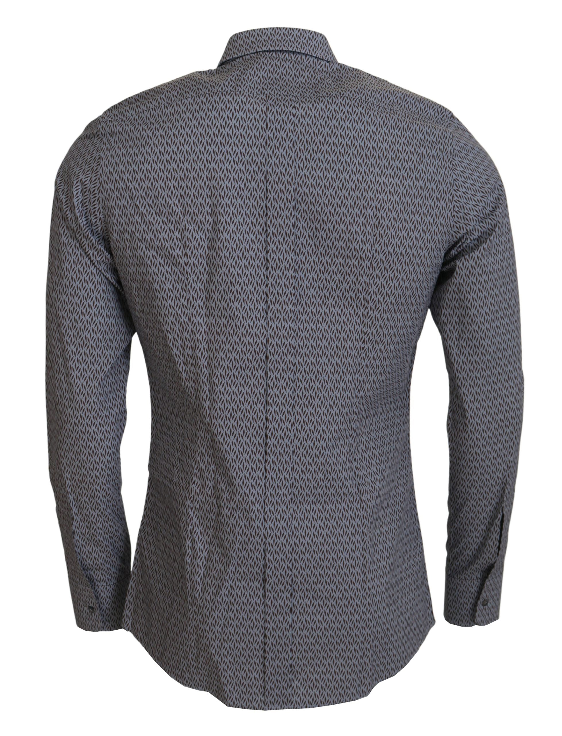 Dolce & Gabbana Grey Brown GOLD Slim Fit Dress Formal Shirt
