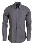 Dolce & Gabbana Grey Brown GOLD Slim Fit Dress Formal Shirt