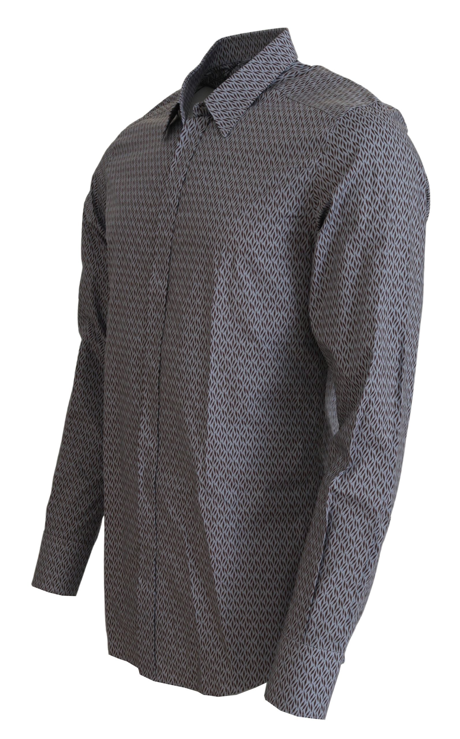 Dolce & Gabbana Grey Brown GOLD Slim Fit Dress Formal Shirt