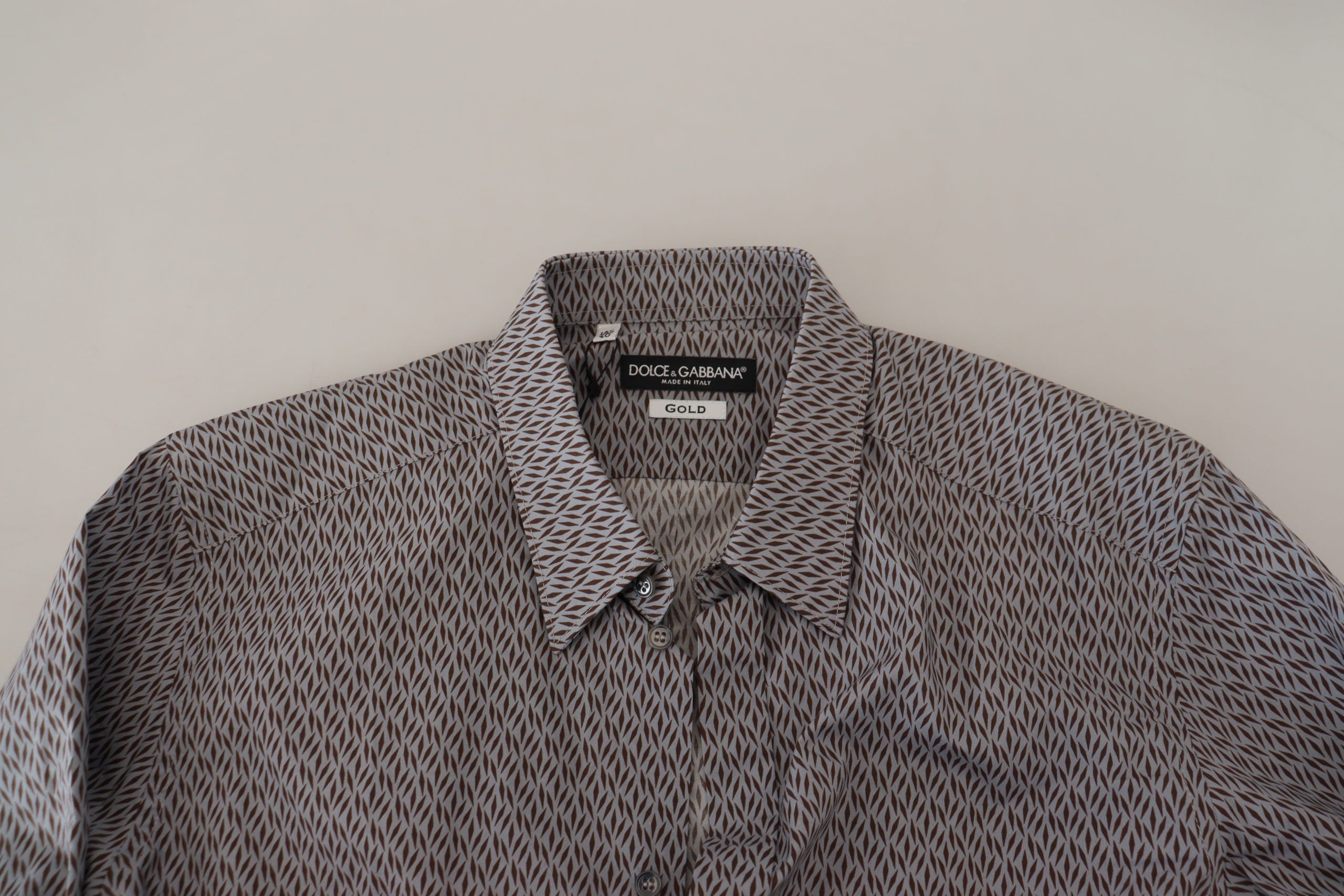 Dolce & Gabbana Grey Brown GOLD Slim Fit Dress Formal Shirt