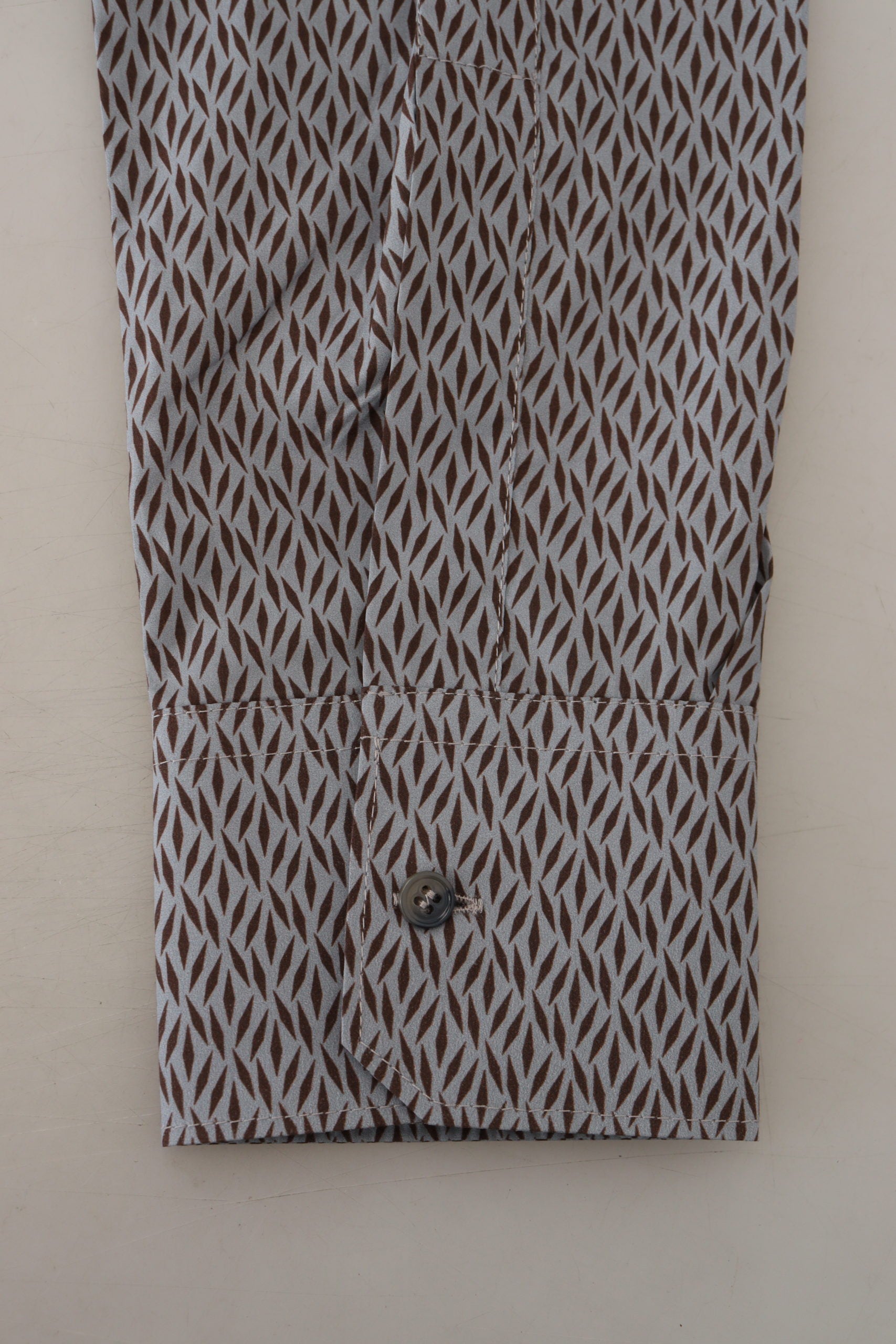 Dolce & Gabbana Grey Brown GOLD Slim Fit Dress Formal Shirt