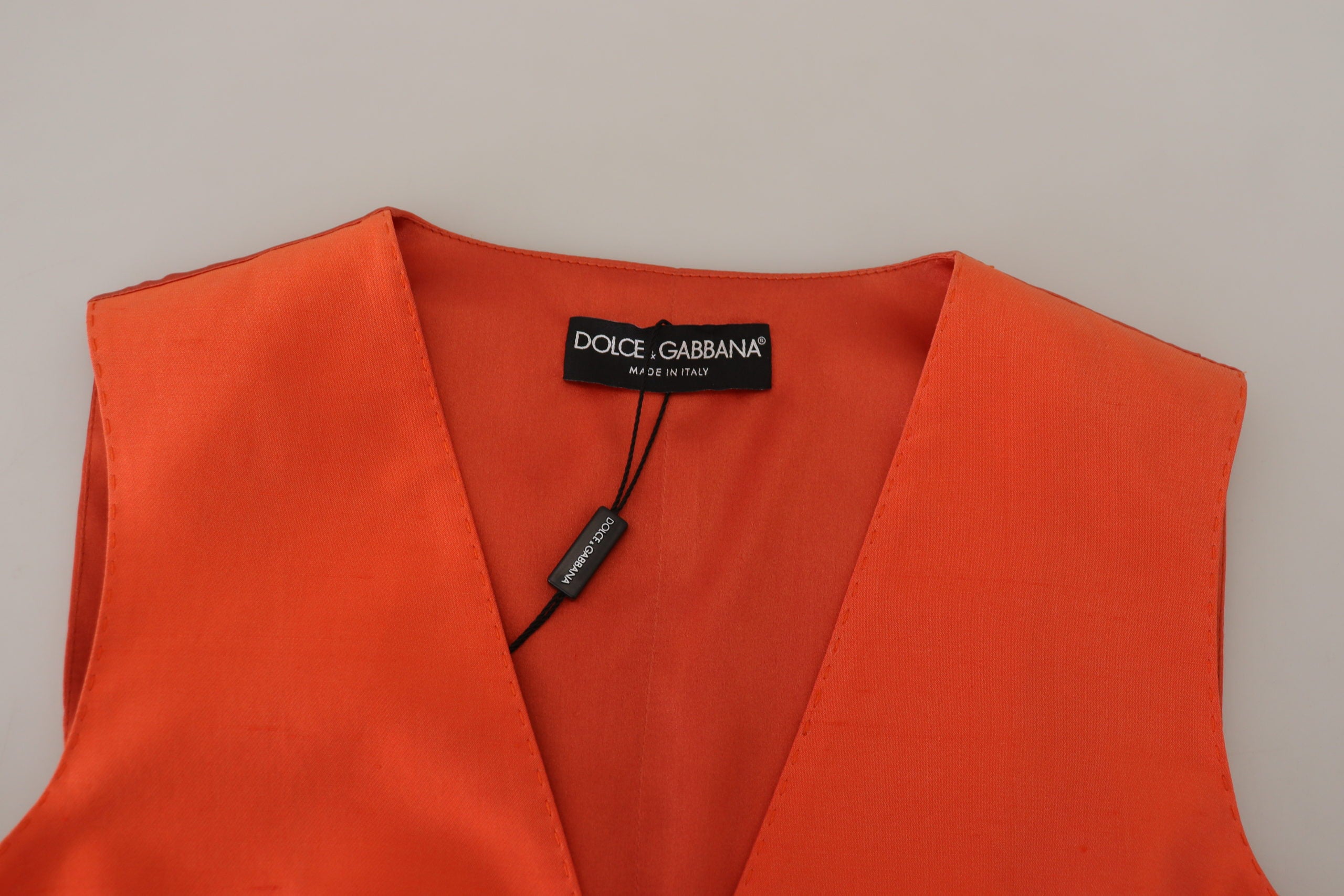 Dolce & Gabbana Orange Sleeveless Cropped Vest Top