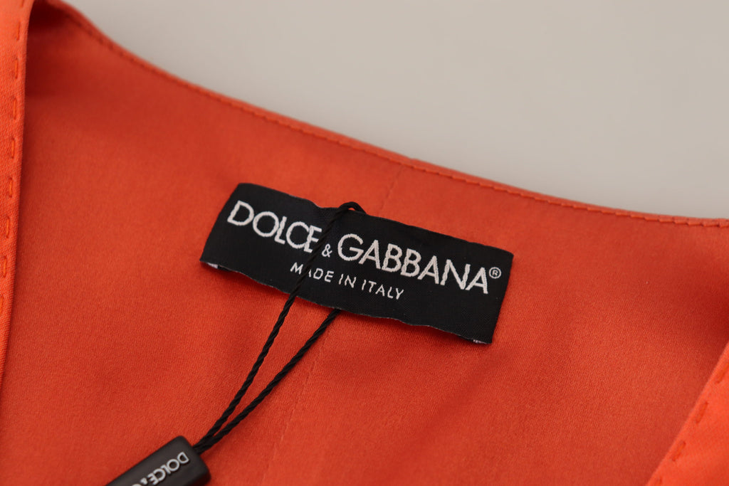 Dolce & Gabbana Orange Sleeveless Cropped Vest Top