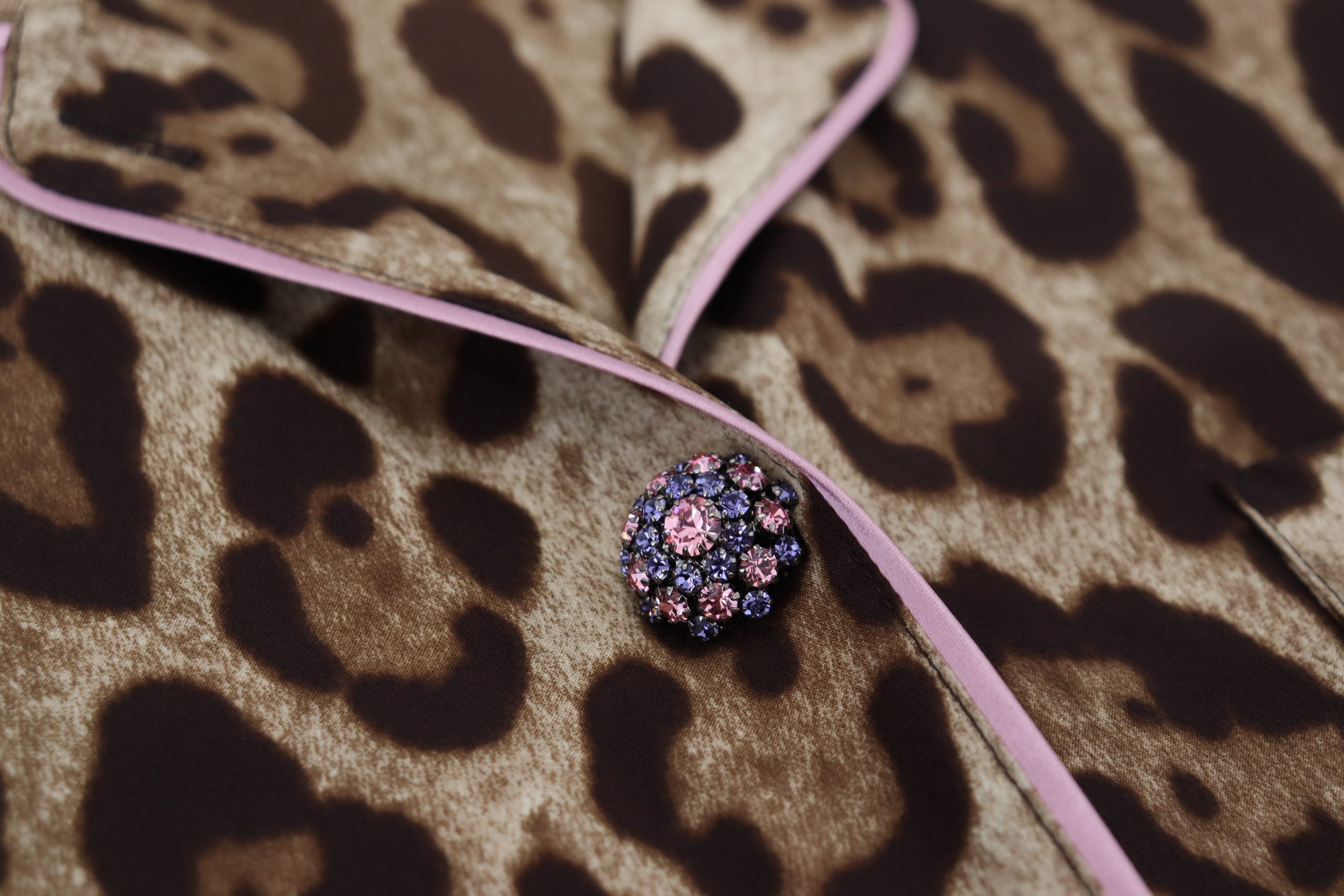 Dolce & Gabbana Brown Leopard Print Long Sleeve Blouse