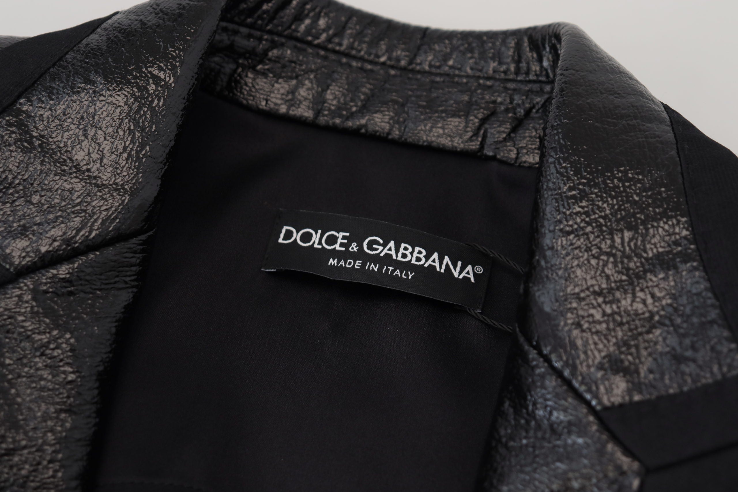 Dolce & Gabbana Black Long Sleeve Cropped Cotton Jacket Blazer