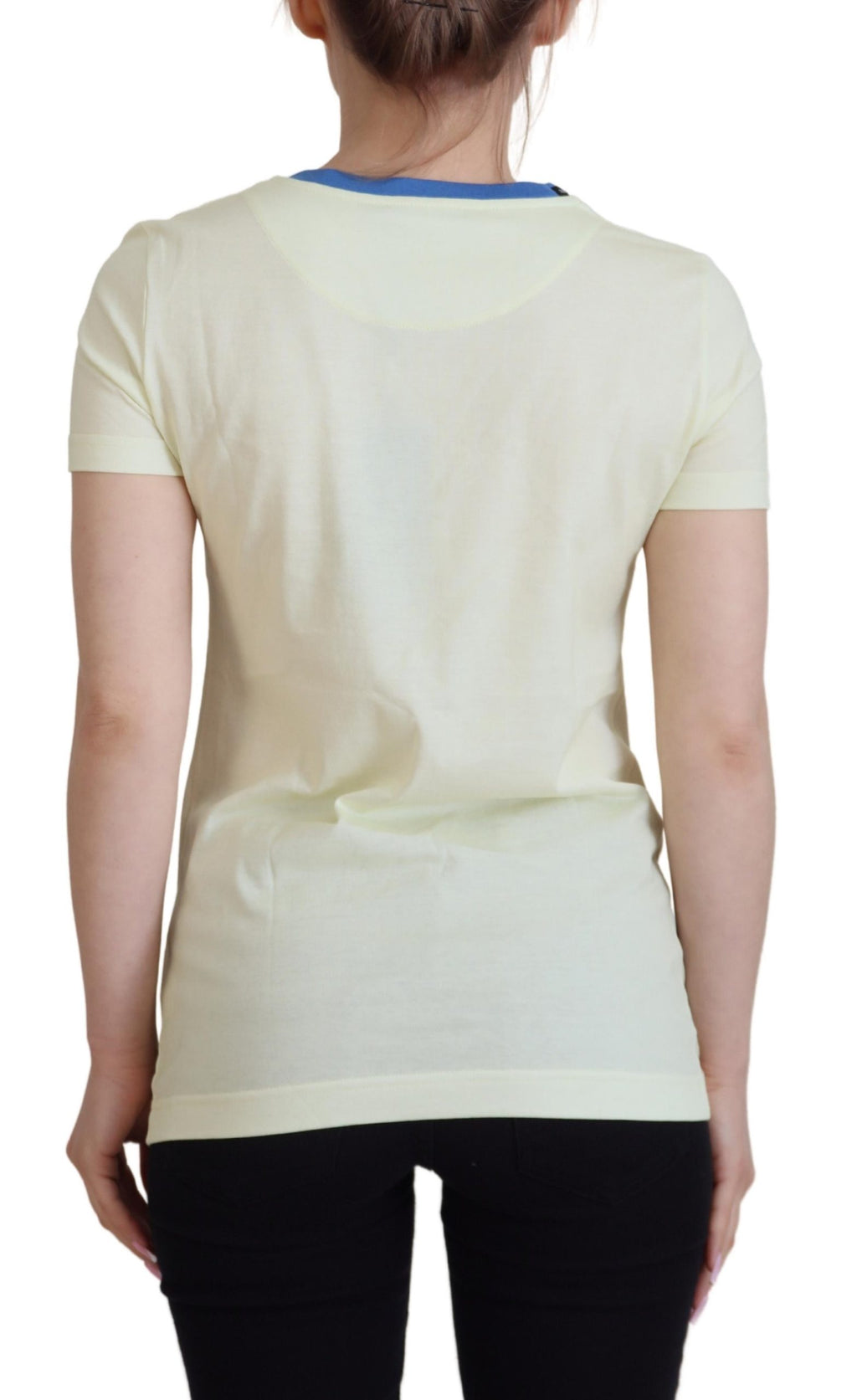 Dolce & Gabbana Yellow Havanity Crew-Neck Cotton T-Shirt