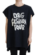 Dolce & Gabbana Schwarzes D&G Fashion Baumwoll-T-Shirt mit Rundhalsausschnitt