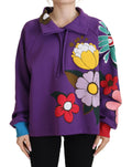 Dolce & Gabbana Lila Pullover aus Baumwolle mit Blumendruck