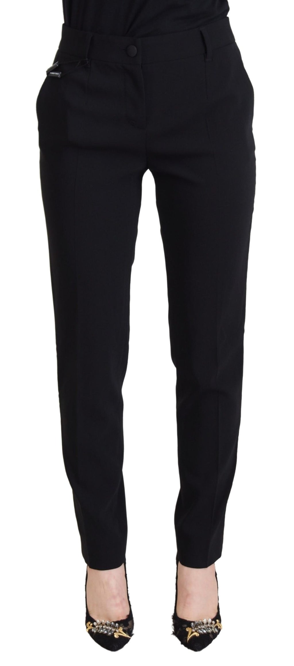 Dolce & Gabbana Women's High-Waisted Black Trousers