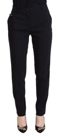 Dolce & Gabbana Women's High-Waisted Black Trousers