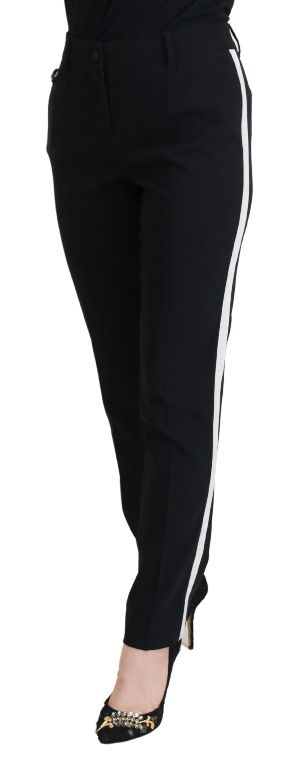 Dolce & Gabbana Women's High-Waisted Black Trousers