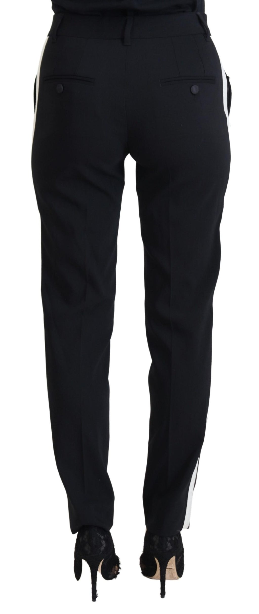 Dolce & Gabbana Women's High-Waisted Black Trousers