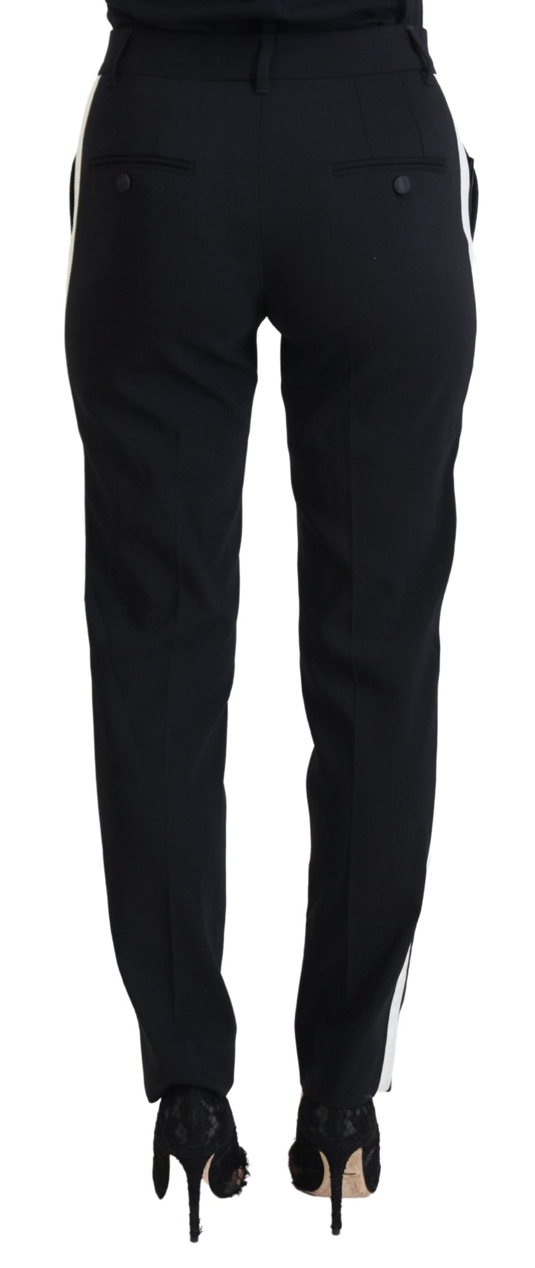 Dolce & Gabbana Women's High-Waisted Black Trousers