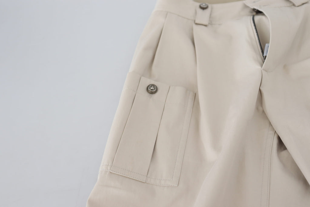 Dolce & Gabbana Beige Hochtaillierte Damenhosen