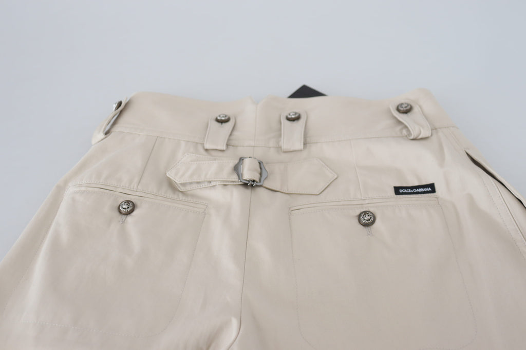 Dolce & Gabbana Beige Hochtaillierte Damenhosen
