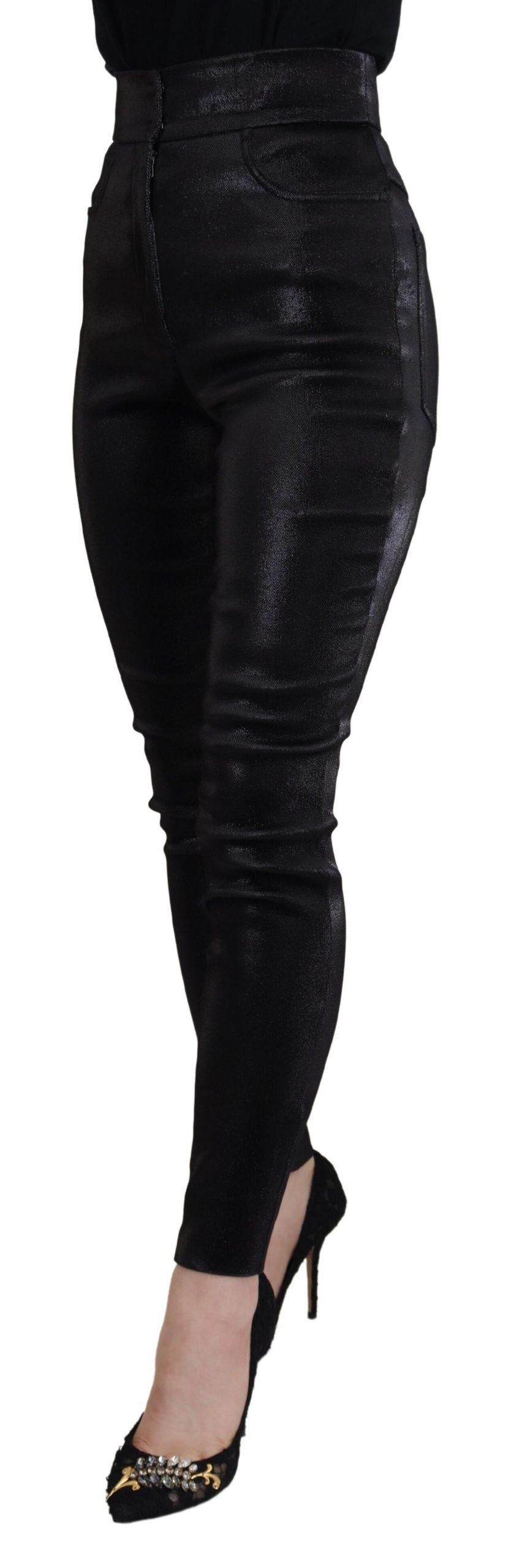 Dolce & Gabbana Schwarze Skinny Denim-Jeans aus gewaschener Baumwolle