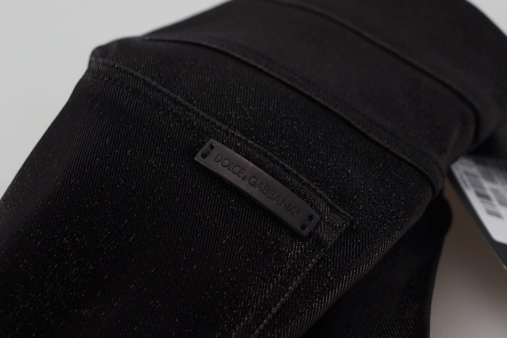 Dolce & Gabbana Schwarze Skinny Denim-Jeans aus gewaschener Baumwolle