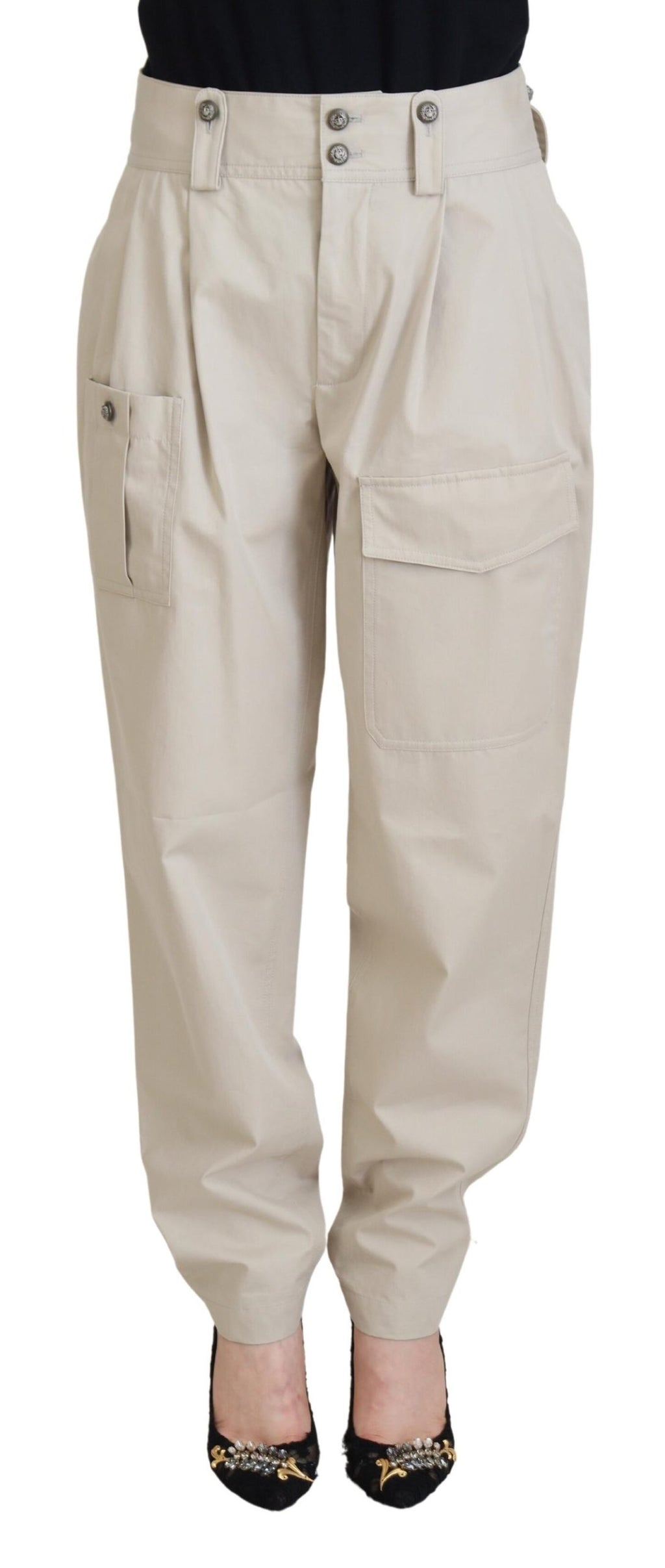 Dolce & Gabbana Beige Cotton Women's Cargo Pants