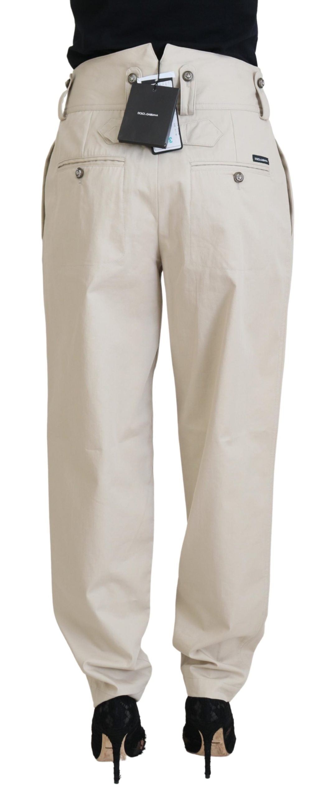 Dolce & Gabbana Beige Cotton Women's Cargo Pants