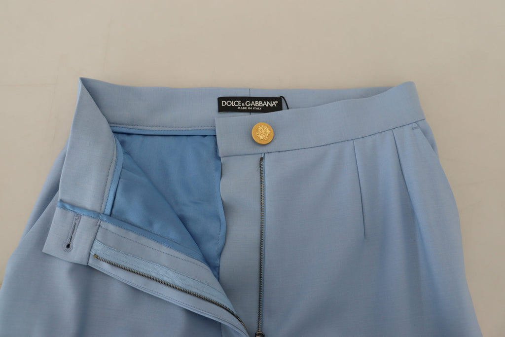 Dolce & Gabbana Hellblaue Knopfhose mit weitem Bein