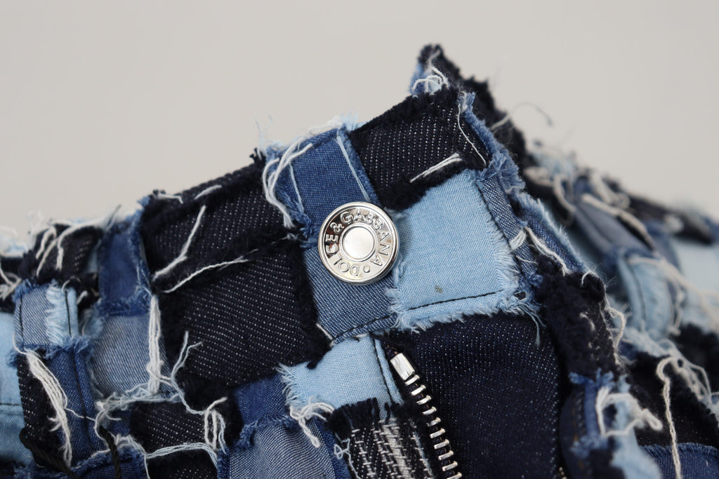 Dolce & Gabbana Multicolor Patchwork-Jeans aus Baumwolle