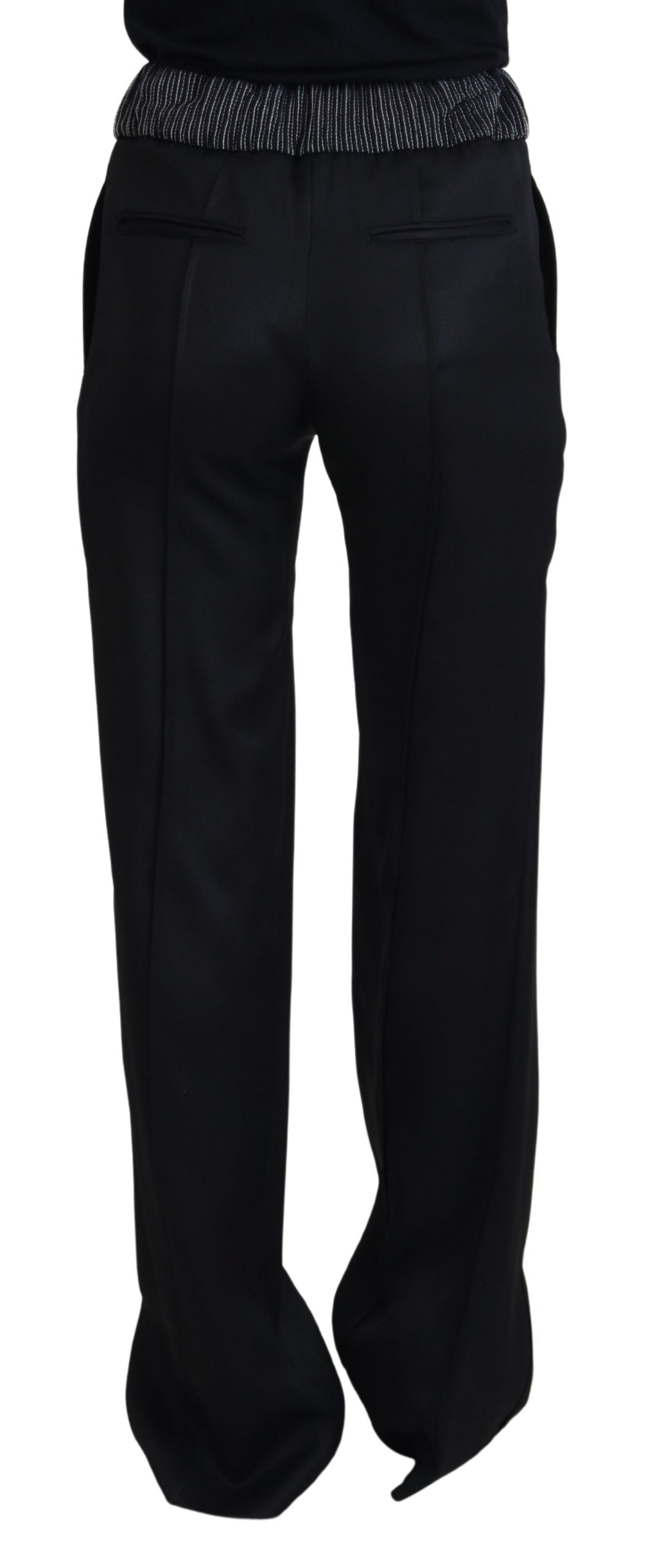 Dolce & Gabbana Schwarze Straight Fit Baumwollhosen