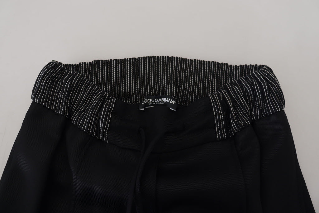 Dolce & Gabbana Schwarze Straight Fit Baumwollhosen