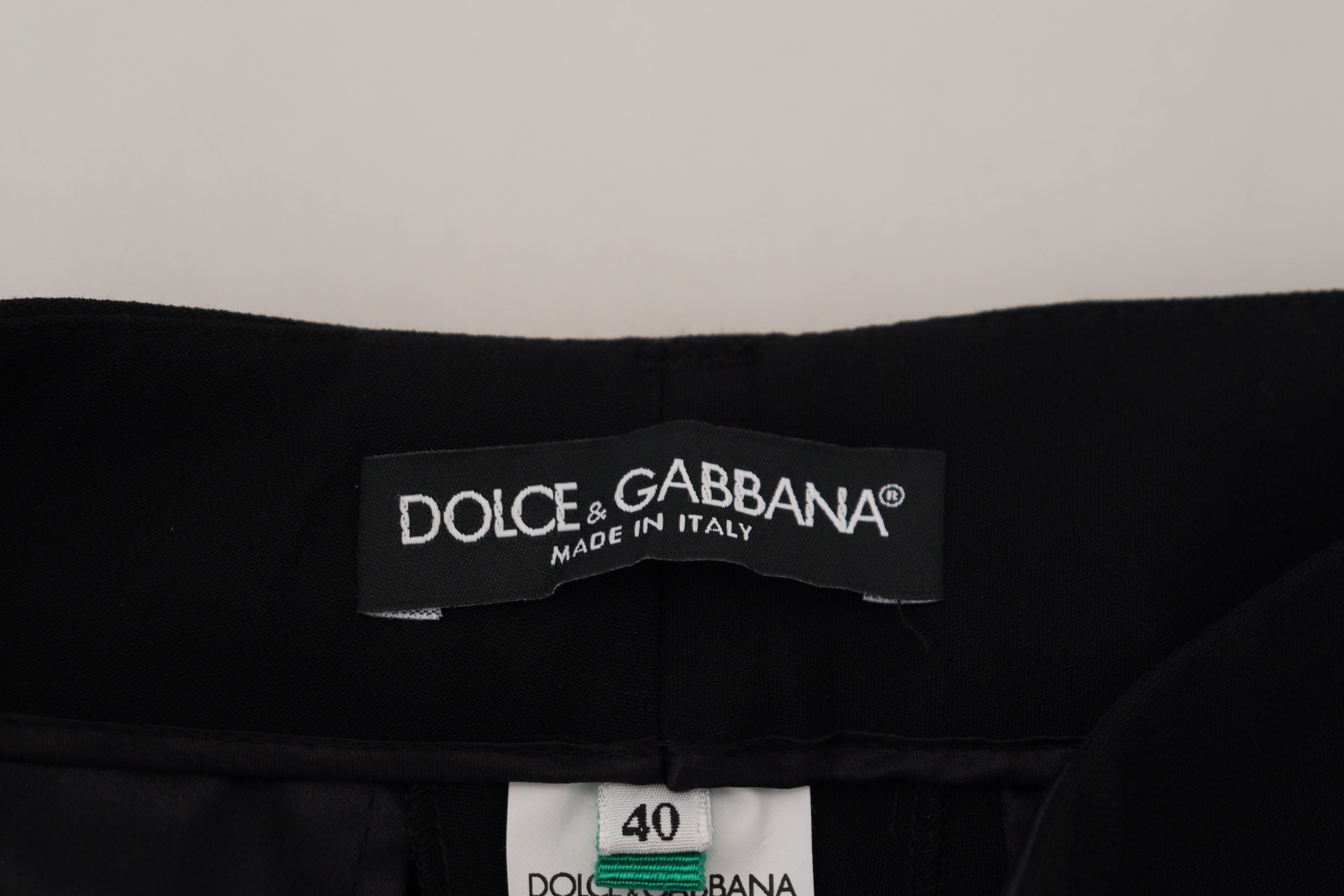 Dolce & Gabbana Women's Black Tapered Wool Trousers