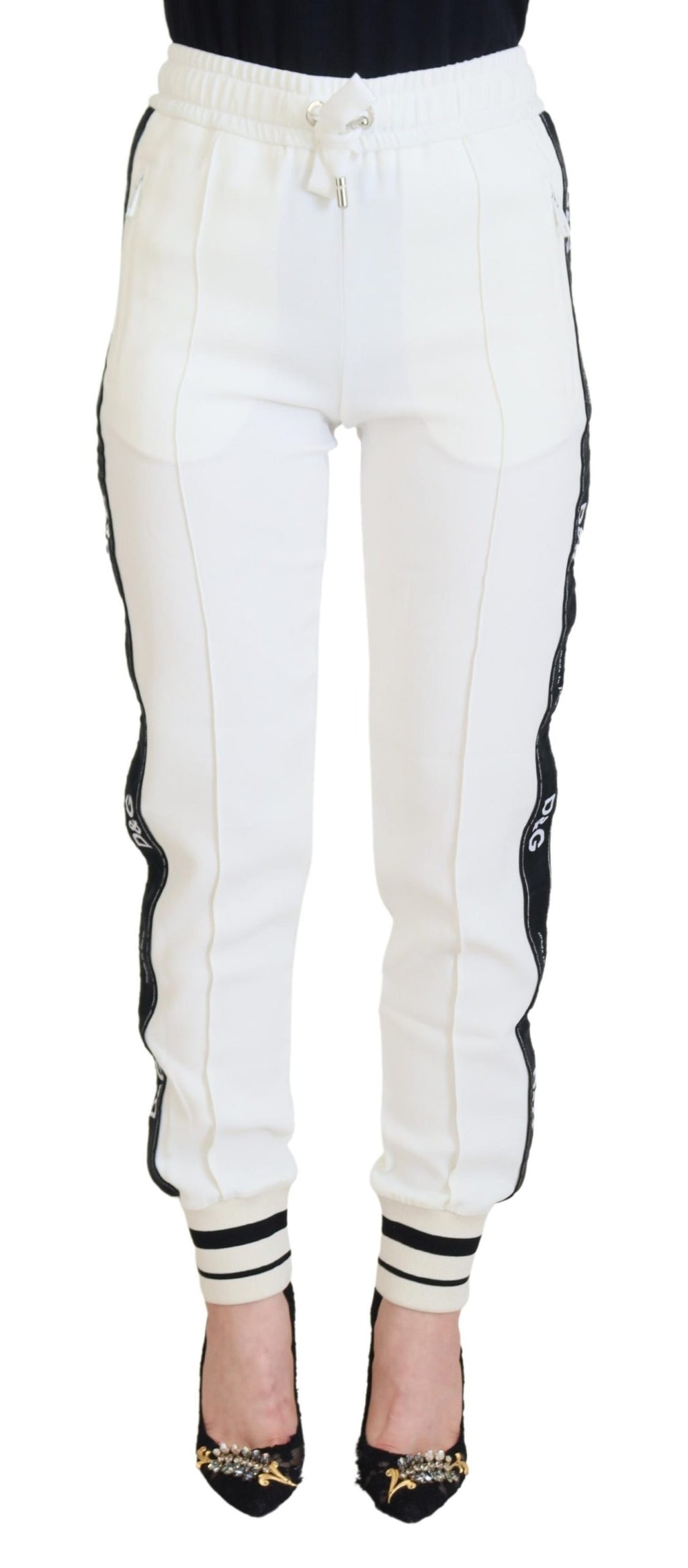 Dolce & Gabbana Weiße DG Logo Sweatpants Hose
